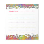 カラフル抽象芸術Art Wavesカスタムメモ帳 ノートパッド (正面)