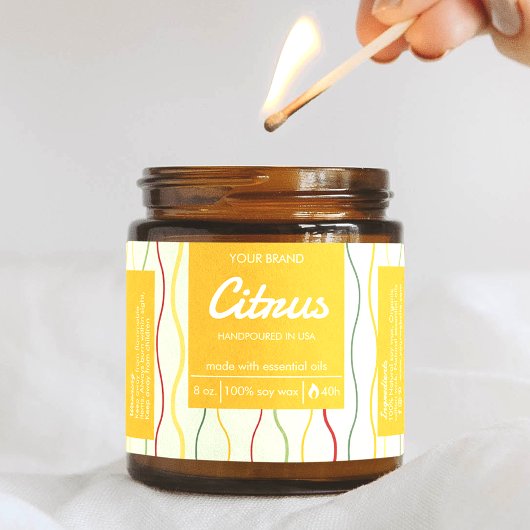 カラフル抽象芸術DIYキャンドルジャストワープラのまわりにベル 長方形シール