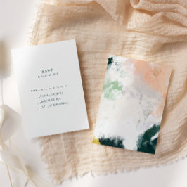 カラフル抽象芸術RSVPカード 出欠カード