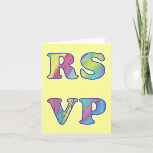 カラフル抽象芸術RSVPノートカード 招待状 (正面)
