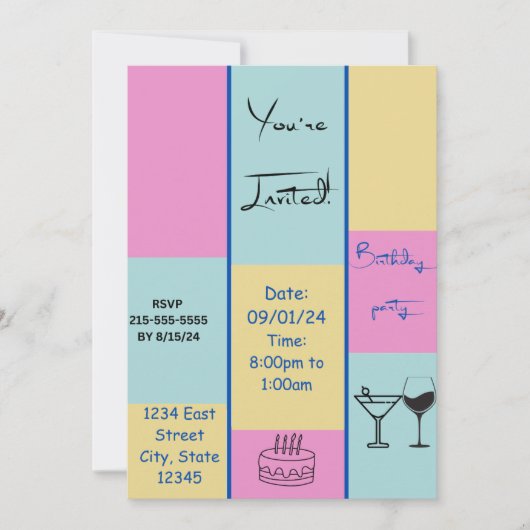 カラフル招待状 招待状 (正面)
