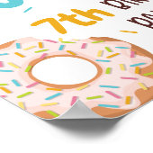 カラフル振りかけるドーナツ誕生日パーティーへようこそ ポスター (角)