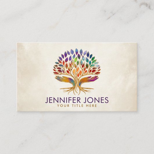 カラフル救済手の木 名刺 (正面)