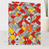 カラフル数々のつながり:ユニークカラーデザイン折り曲げ カード (裏面)