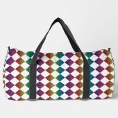 カラフル数々のダイヤモンドハーレキン市松模様に ダッフルバッグ (正面)