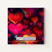 カラフル数々のハート ノートブック (裏面)