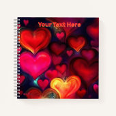 カラフル数々のハート ノートブック (正面)