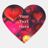 カラフル数々のハート ハートシール (正面)