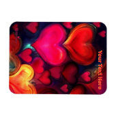 カラフル数々のハート マグネット (横)