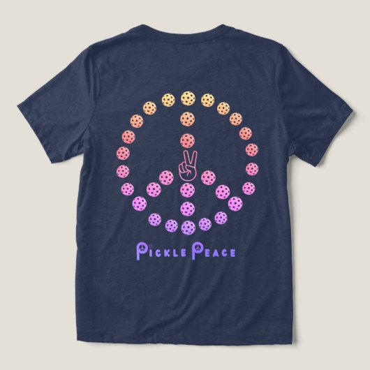 カラフル数々の球平和サイン トライブレンドTシャツ (デザイン裏面)