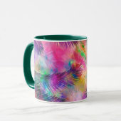 カラフル数々の色のトロピカル葉パーム マグカップ (正面左)