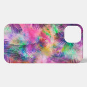 カラフル数々の色のトロピカル葉パーム iPhoneケース (裏面横)