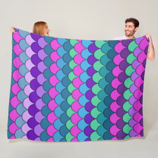 カラフル数々の色の人魚 フリースブランケット (インサイチュ)