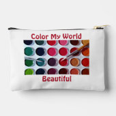 カラフル数々の色の水色パレ絵を描ット アクセサリーポーチ (裏面)