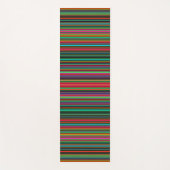 カラフル数々の色ストライプの柄 ヨガマット (正面)