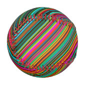 カラフル数々の色ストライプの柄 野球ボール (正面左)
