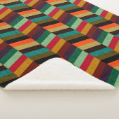 カラフル数々の色ヘリンボーンスタイル模様 シェルパブランケット (3/4)