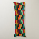 カラフル数々の色ヘリンボーンスタイル模様 ボディピロー (正面縦)