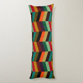 カラフル数々の色ヘリンボーンスタイル模様 ボディピロー (裏面 (縦))