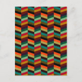 カラフル数々の色ヘリンボーンスタイル模様 ポストカード (正面)