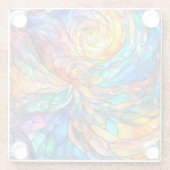 カラフル数々の色抽象芸術75ツイスト ガラスコースター (裏面)