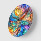 カラフル数々の色抽象芸術75ツイスト ラウンド壁時計 (傾斜)