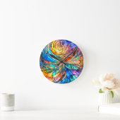 カラフル数々の色抽象芸術75ツイスト ラウンド壁時計 (ホーム)