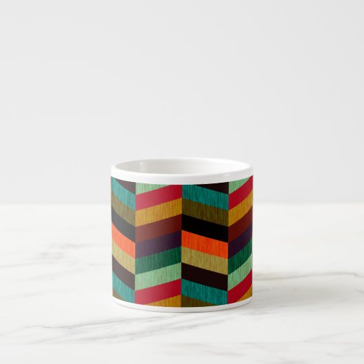 カラフル数々の輪の模様 エスプレッソカップ (正面)