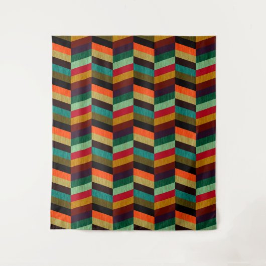 カラフル数々の輪の模様 タペストリー (正面)