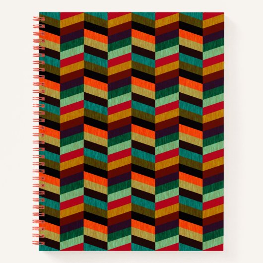 カラフル数々の輪の模様 ノートブック (正面)