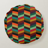 カラフル数々の輪の模様 ラウンドクッション (裏面)