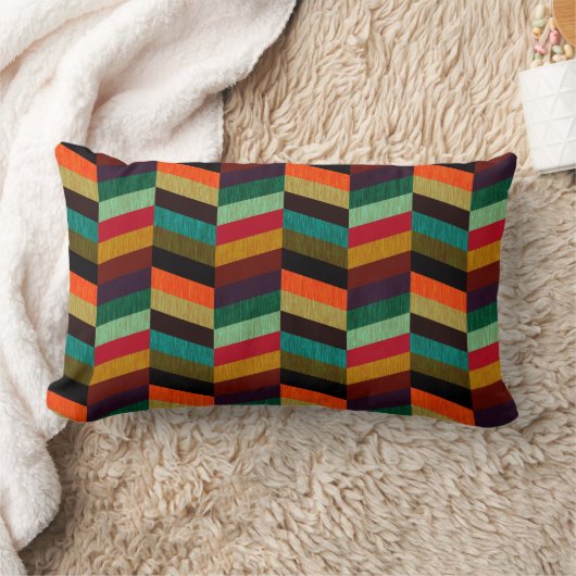 カラフル数々の輪の模様 ランバークッション (ブランケット)