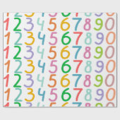 カラフル数パターン ラッピングペーパー (フラット)