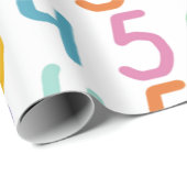 カラフル数パターン ラッピングペーパー (ロールコーナー)