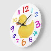 カラフル数時計を持つゴム製アヒル ラージ壁時計 (傾斜)