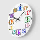 カラフル数時計 ラージ壁時計 (傾斜)