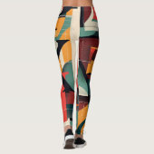 カラフル文字の図形の背景 レギンス (裏面)