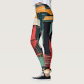 カラフル文字の図形の背景 レギンス (左)