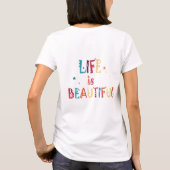 カラフル文字の生活は美しく、星 Tシャツ (裏面)