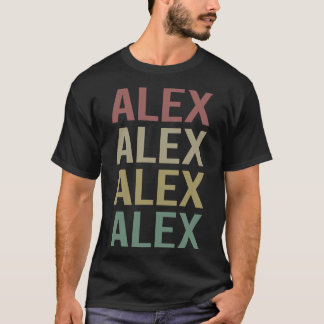 カラフル文字アート – アレックス名 Tシャツ
