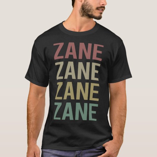 カラフル文字アート – Zane Name Tシャツ (正面)