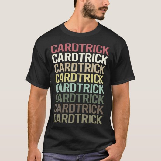 カラフル文字カード操作トリック Tシャツ (正面)