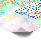 カラフル文字ポスターは決して小さな物を汗をかかない ポスター (角)