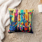 カラフル文字付きアートカスタマイズ自転車 クッション (ブランケット)