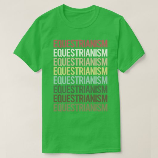 カラフル文字馬乗馬 Tシャツ (デザイン正面)