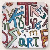 カラフル文字 コースター (正面)