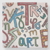 カラフル文字 ストーンコースター (正面)