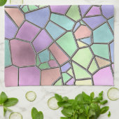 カラフル新しいデコステンドグラス模様 キッチンタオル (折り畳み)