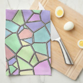 カラフル新しいデコステンドグラス模様 キッチンタオル (四つ折り)