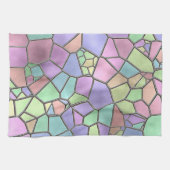 カラフル新しいデコステンドグラス模様 キッチンタオル (横)